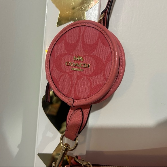 Coach Pink Pennie Crossbody Bag with Coin Purse And Gold Details - Picture 5 of 7
